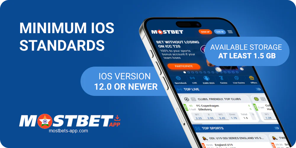 Mostbet Azərbaycan tətbiqi üçün minimum iOS texniki tələbləri